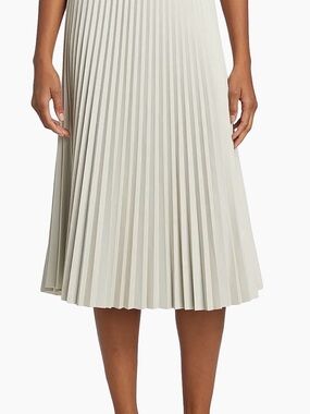 Proenza Schouler Pleated Daphne Midi Skirt in Off White Faux Leather size 2